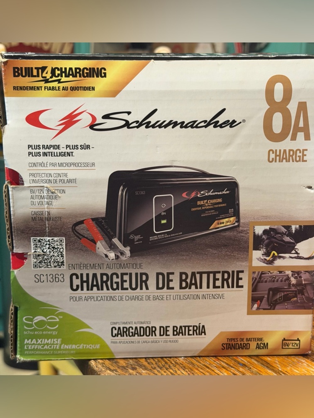 NIB Schumacher SC1363 8A Smart Battery Charger & Maintainer 6V/12V 3-in1 Auto